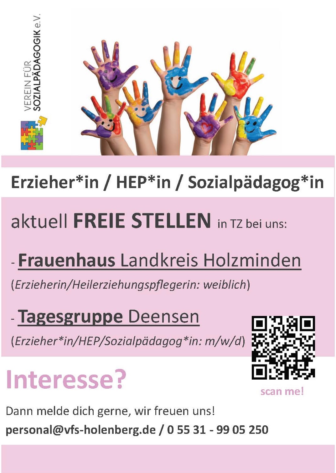 Verstärkung gesucht: werden Sie Teil des Teams im Frauenhaus und in der Tagesgruppe